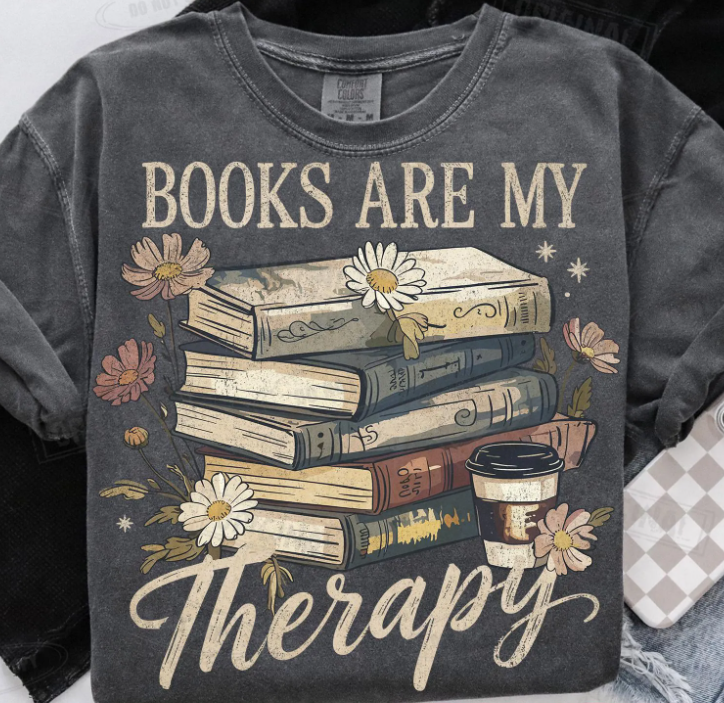Books Are My Therapy Tee