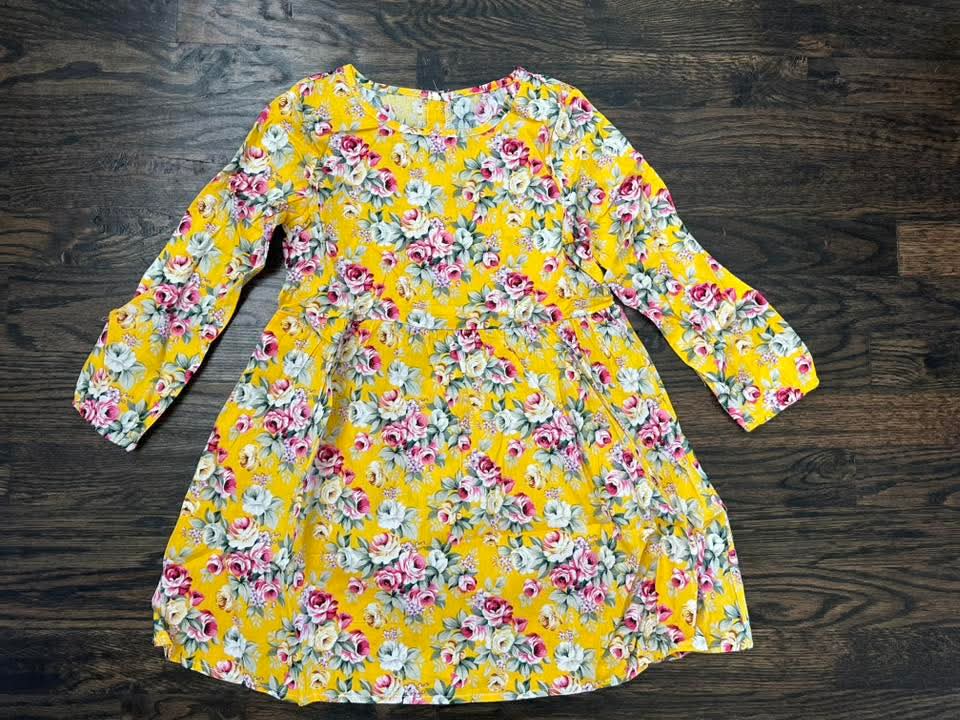 Mustard Floral Dress