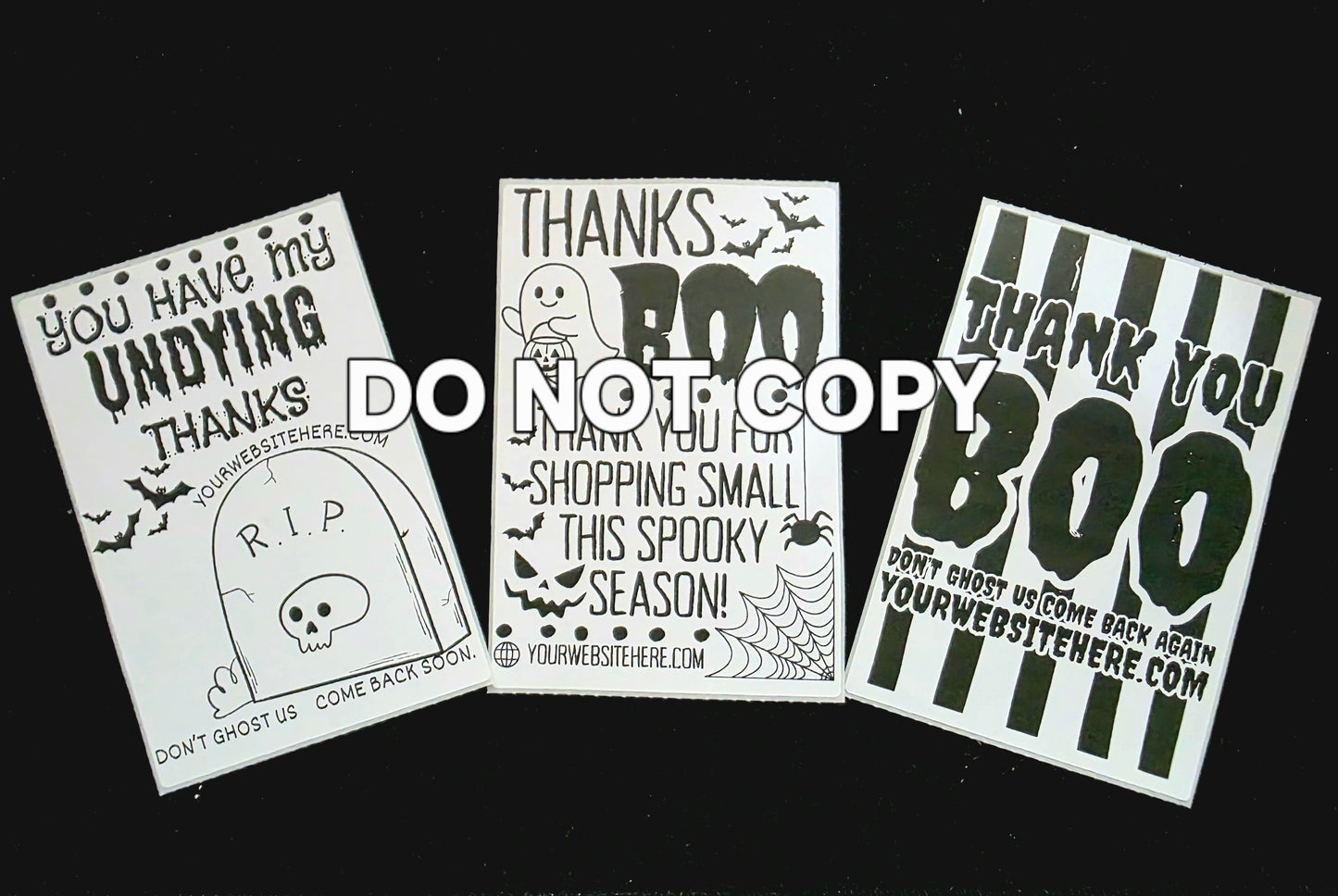Thermal Spooky Season Thank You Stickers - Custom Website