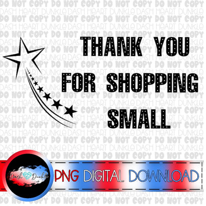 Thank You For Shopping Small PNG | Thermal Printer Sticker Digital Download | Patriotic Fourth Of July Digital