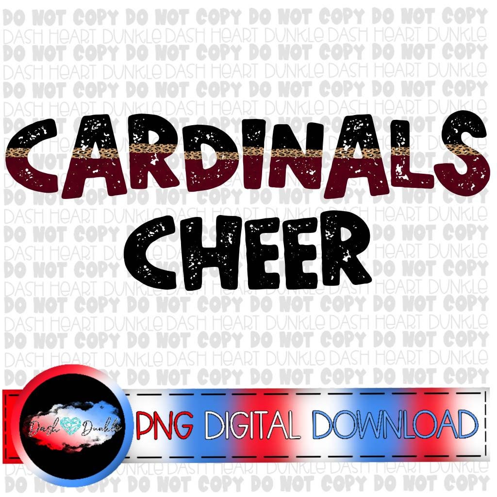 Maroon and Black Cardinals Cheer Digital Download | Mascot PNG | School PNG