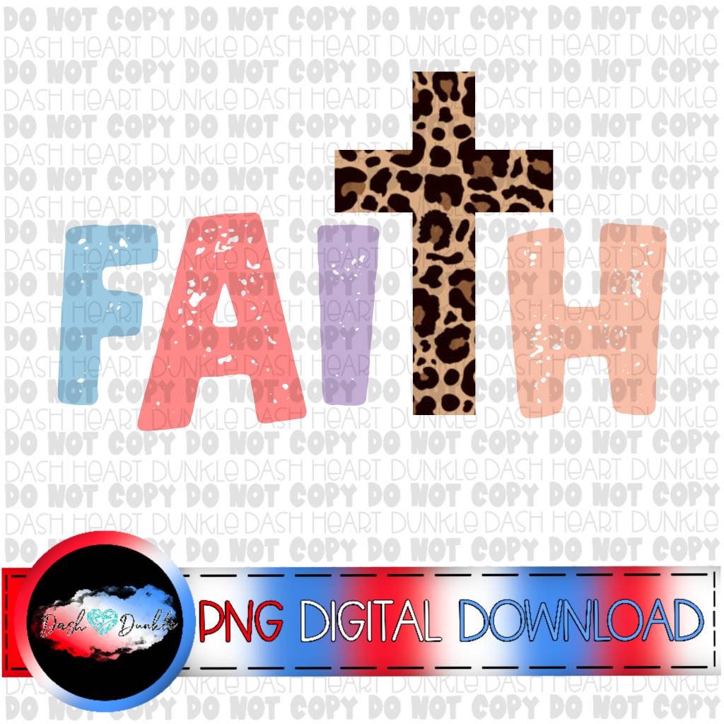 Pastel Faith PNG | Animal Print Digital Download | Christian Leopard PNG