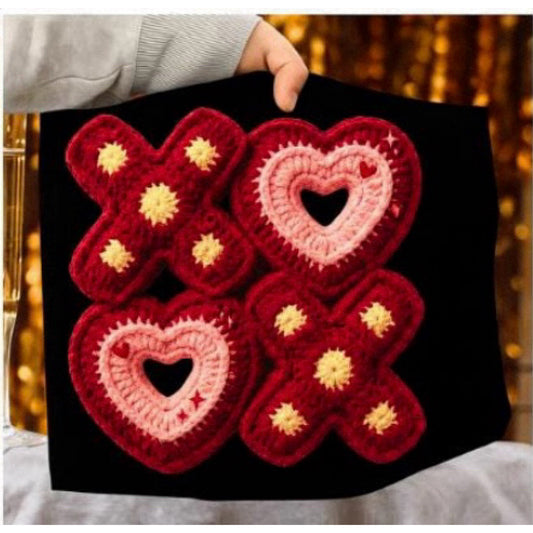 XOXO Stacked With Heart Os | Faux Yarn | Ready to Press DTF Transfer