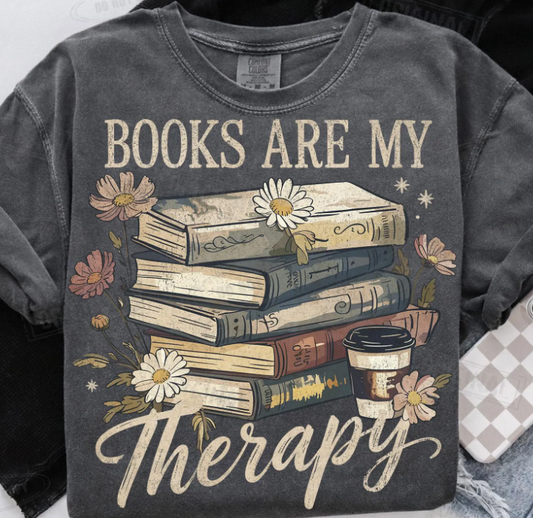 Books Are My Therapy Tee