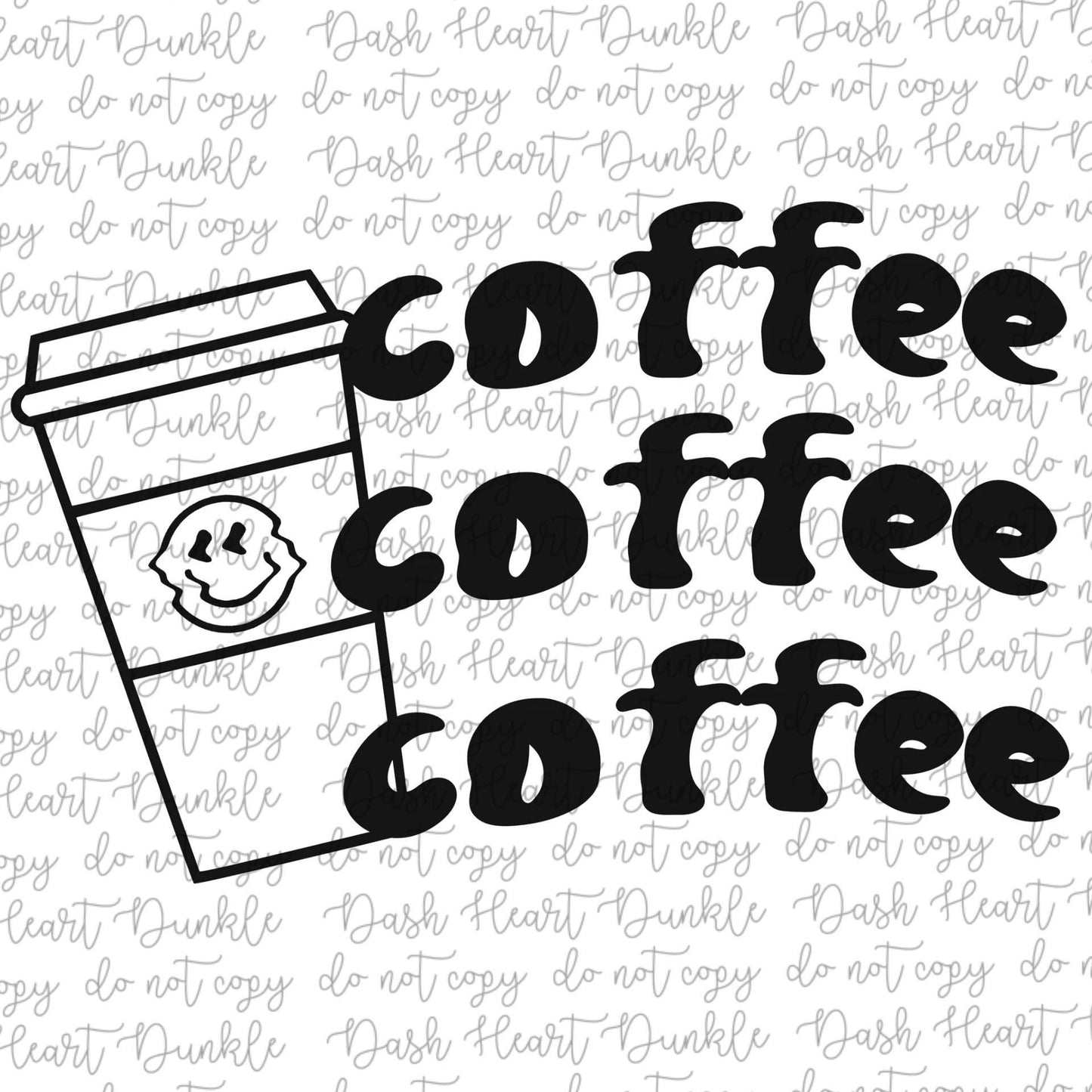 Stacked Coffee PNG | Single Color Digital Download | Coffee Digital