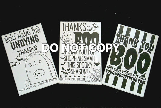 Thermal Spooky Season Thank You Stickers - Custom Website